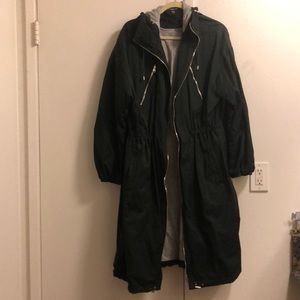 Zara double side zipper water resistance long coat